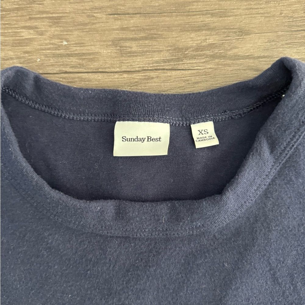 Sunday Best Ink Navy Little Ribbed Tee - Picture 4 of 4